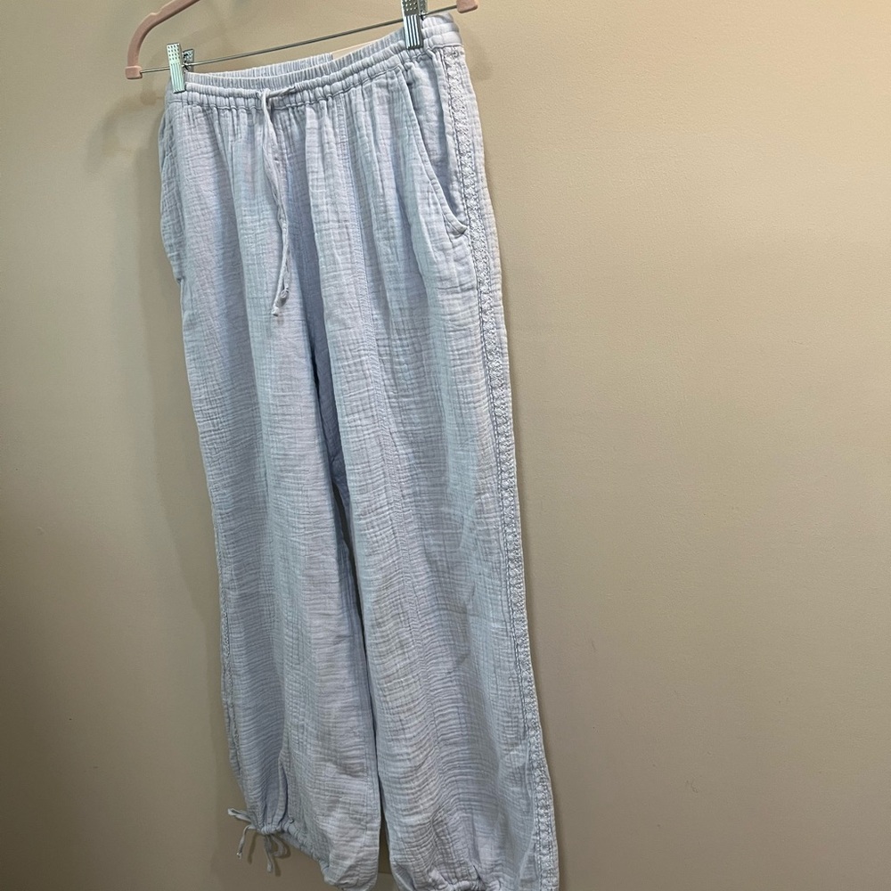 Kohl's  So Low Rise Light Blue Cotton Drawstring Joggers Size M NWT